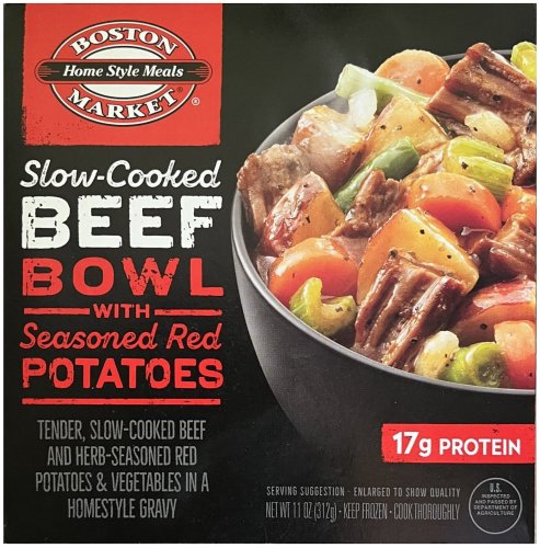 BOSTON MARKET SLOW COOKED BEEF BOWL WITH SEASONED RED POTATOES