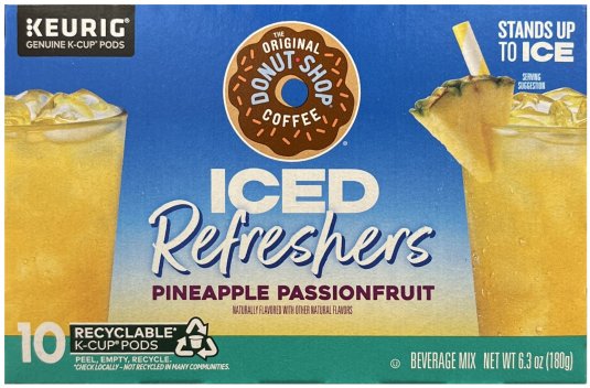 THE ORIGINAL DONUT SHOP COFFEE ICED REFRESHERS PINEAPPLE PASSIONFRUIT K-CUP PODS (image for) THE ORIGINAL DONUT SHOP COFFEE ICED REFRESHERS PINEAPPLE PASSIONFRUIT K-CUP PODS