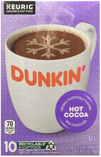 DUNKIN' HOT COCOA K-CUP PODS (image for) DUNKIN' HOT COCOA K-CUP PODS