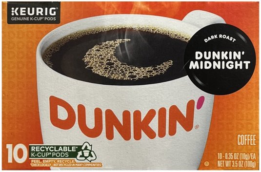 DUNKIN' MIDNIGHT DARK ROAST COFFEE K-CUP PODS (image for) DUNKIN' MIDNIGHT DARK ROAST COFFEE K-CUP PODS