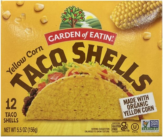 GARDEN OF EATIN YELLOW CORN TACO SHELLS (image for) GARDEN OF EATIN YELLOW CORN TACO SHELLS