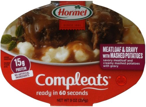 HORMEL COMPLEATS MEATLOAF & GRAVY WITH MASHED POTATOES (image for) HORMEL COMPLEATS MEATLOAF & GRAVY WITH MASHED POTATOES