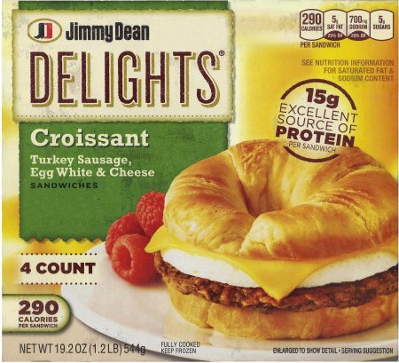 Jimmy dean delights croissant sandwiches Turkey sausage, egg White&Cheese - 4ct (077900502576)