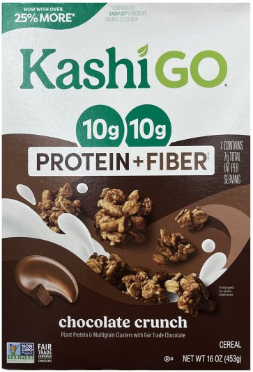 KASHI GO PROTEIN + FIBER CHOCOLATE CRUNCH CEREAL (image for) KASHI GO PROTEIN + FIBER CHOCOLATE CRUNCH CEREAL