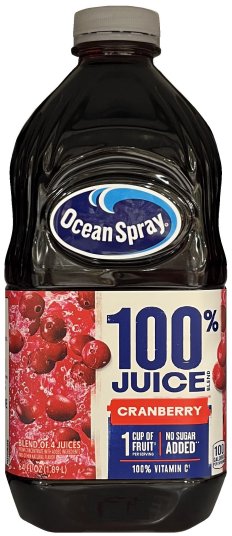 OCEAN SPRAY 100% JUICE BLEND CRANBERRY (image for) OCEAN SPRAY 100% JUICE BLEND CRANBERRY