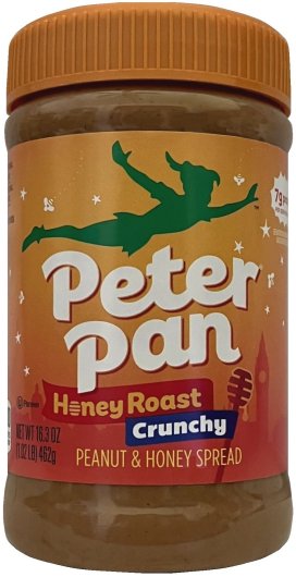 PETER PAN HONEY ROASTED CRUNCHY PEANUT & HONEY SPREAD (image for) PETER PAN HONEY ROASTED CRUNCHY PEANUT & HONEY SPREAD