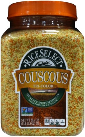 (image for) RICESELECT COUSCOUS TRI-COLOR DURUM WHEAT WITH TOMATO & SPINACH
