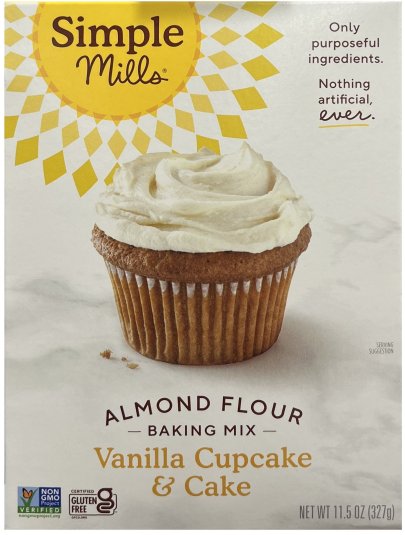 SIMPLE MILLS ALMOND FLOUR VANILLA CUPCAKE & CAKE MIX (image for) SIMPLE MILLS ALMOND FLOUR VANILLA CUPCAKE & CAKE MIX