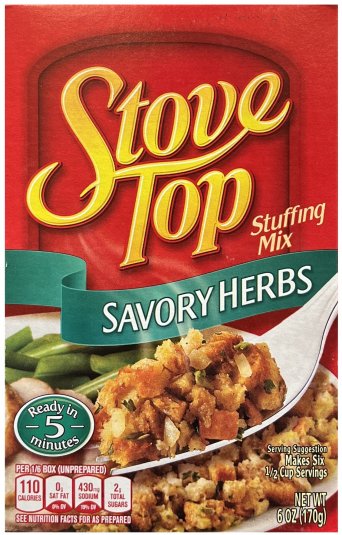 STOVE TOP STUFFING MIX SAVORY HERB (image for) STOVE TOP STUFFING MIX SAVORY HERB