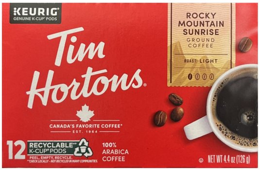 TIM HORTONS ROCKY MOUNTAIN SUNRISE COFFEE LIGHT ROAST K-CUP PODS (image for) TIM HORTONS ROCKY MOUNTAIN SUNRISE COFFEE LIGHT ROAST K-CUP PODS