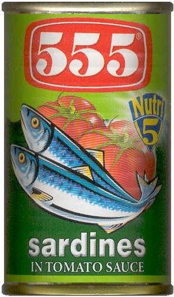 555 SARDINES IN TOMATO SAUCE (image for) 555 SARDINES IN TOMATO SAUCE