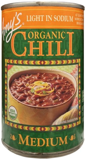 AMY'S ORGANIC CHILI MEDIUM LIGHT IN SODIUM (image for) AMY'S ORGANIC CHILI MEDIUM LIGHT IN SODIUM