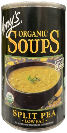 AMY'S ORGANIC SPLIT PEA SOUPS LOW FAT (image for) AMY'S ORGANIC SPLIT PEA SOUPS LOW FAT