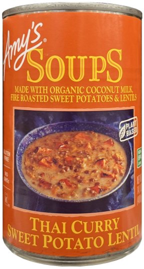 AMY'S ORGANIC THAI CURRY SWEET POTATO LENTIL SOUPS (image for) AMY'S ORGANIC THAI CURRY SWEET POTATO LENTIL SOUPS