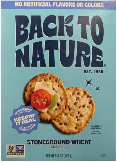 BACK TO NATURE STONEGROUND WHEAT CRACKERS (image for) BACK TO NATURE STONEGROUND WHEAT CRACKERS
