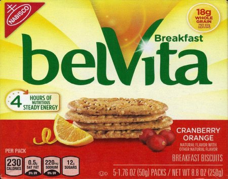 BELVITA CRANBERRY ORANGE BREAKFAST BISCUITS (image for) BELVITA CRANBERRY ORANGE BREAKFAST BISCUITS