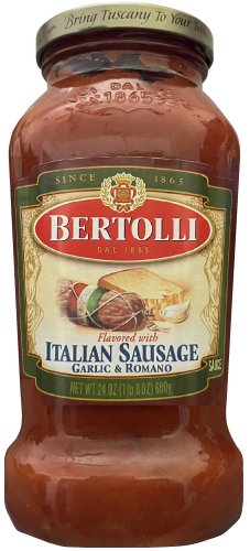 BERTOLLI ITALIAN SAUSAGE GARLIC & ROMANO (image for) BERTOLLI ITALIAN SAUSAGE GARLIC & ROMANO