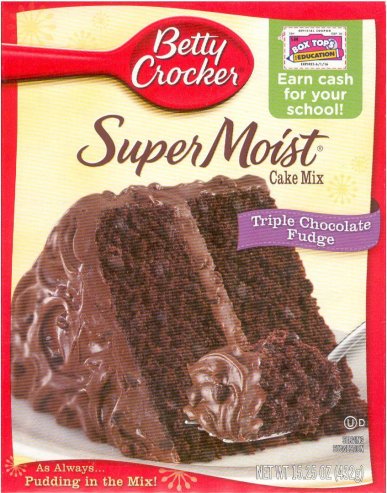 BETTY CROCKER SUPER MOIST TRIPLE CHOCOLATE FUDGE CAKE MIX (image for) BETTY CROCKER SUPER MOIST TRIPLE CHOCOLATE FUDGE CAKE MIX