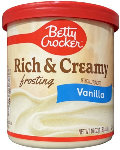 BETTY CROCKER RICH & CREAMY FROSTING VANILLA (image for) BETTY CROCKER RICH & CREAMY FROSTING VANILLA