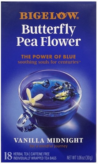 BIGELOW BUTTERFLY PEA FLOWER VANILLA MIDNIGHT HERBAL TEA (image for) BIGELOW BUTTERFLY PEA FLOWER VANILLA MIDNIGHT HERBAL TEA