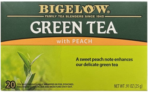 BIGELOW GREEN TEA WITH PEACH (image for) BIGELOW GREEN TEA WITH PEACH