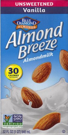 ALMOND BREEZE ALMONDMILK VANILLA UNSWEETENED (image for) ALMOND BREEZE ALMONDMILK VANILLA UNSWEETENED