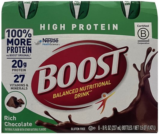 BOOST HIGH PROTEIN BALANCED NUTRITIONAL DRINK RICH CHOCOLATE (image for) BOOST HIGH PROTEIN BALANCED NUTRITIONAL DRINK RICH CHOCOLATE