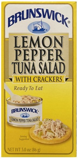 BRUNSWICK LEMON PEPPER TUNA SALAD WITH CRACKERS (image for) BRUNSWICK LEMON PEPPER TUNA SALAD WITH CRACKERS