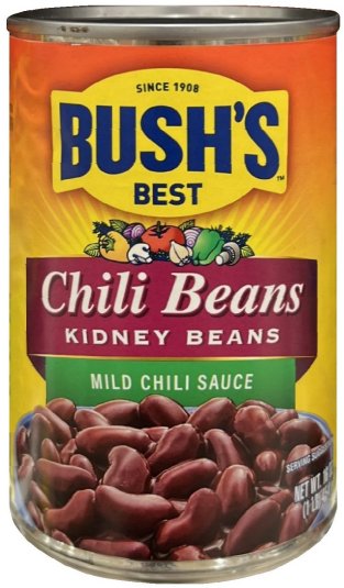 BUSH'S CHILI BEANS KIDNEY BEANS MILD CHILI SAUCE (image for) BUSH'S CHILI BEANS KIDNEY BEANS MILD CHILI SAUCE