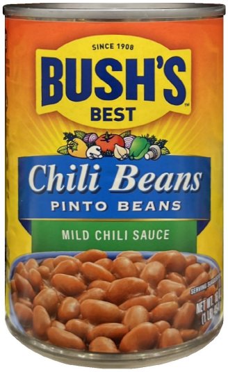 BUSH'S CHILI BEANS PINTO BEANS MILD CHILI SAUCE (image for) BUSH'S CHILI BEANS PINTO BEANS MILD CHILI SAUCE