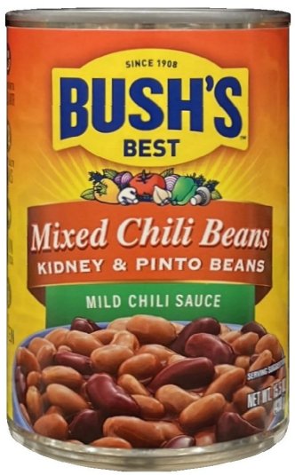BUSH'S MIXED CHILI BEANS KIDNEY & PINTO BEANS MILD CHILI SAUCE (image for) BUSH'S MIXED CHILI BEANS KIDNEY & PINTO BEANS MILD CHILI SAUCE