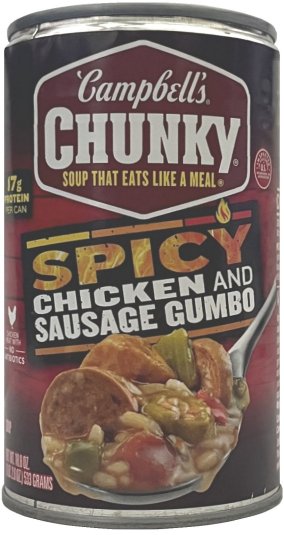 CAMPBELL'S CHUNKY SPICY CHICKEN AND SAUSAGE GUMBO (image for) CAMPBELL'S CHUNKY SPICY CHICKEN AND SAUSAGE GUMBO