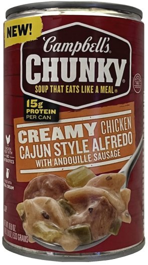 CAMPBELL'S CHUNKY CREAMY CHICKEN CAJUN STYLE WITH ANDOUILLE SAUSAGE (image for) CAMPBELL'S CHUNKY CREAMY CHICKEN CAJUN STYLE WITH ANDOUILLE SAUSAGE