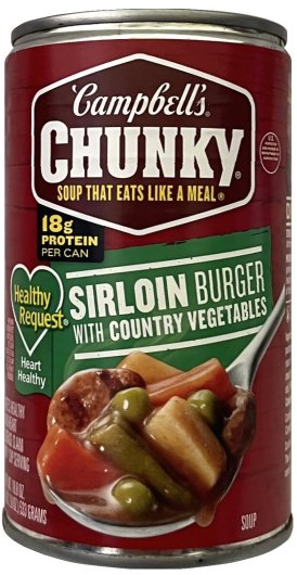 CAMPBELL'S CHUNKY SIRLOIN BURGER WITH COUNTRY VEGETABLES SOUP (image for) CAMPBELL'S CHUNKY SIRLOIN BURGER WITH COUNTRY VEGETABLES SOUP