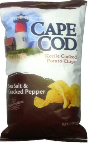 CAPE COD KETTLE COOKED POTATO CHIPS SEA SALT & CRACKED PEPPER (image for) CAPE COD KETTLE COOKED POTATO CHIPS SEA SALT & CRACKED PEPPER