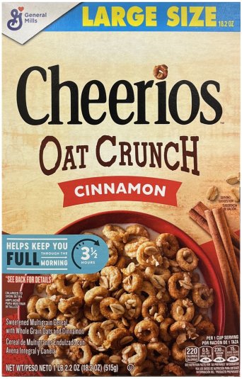 GENERAL MILLS CHEERIOS OAT CRUNCH CINNAMON (image for) GENERAL MILLS CHEERIOS OAT CRUNCH CINNAMON
