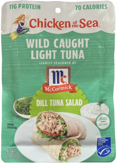 CHICKEN OF THE SEA WILD CAUGHT LIGHT TUNA DILL TUNA SALAD (image for) CHICKEN OF THE SEA WILD CAUGHT LIGHT TUNA DILL TUNA SALAD