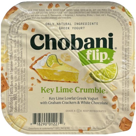 CHOBANI FLIP KEY LIME CRUMBLE LOWFAT GREEK YOGURT (image for) CHOBANI FLIP KEY LIME CRUMBLE LOWFAT GREEK YOGURT