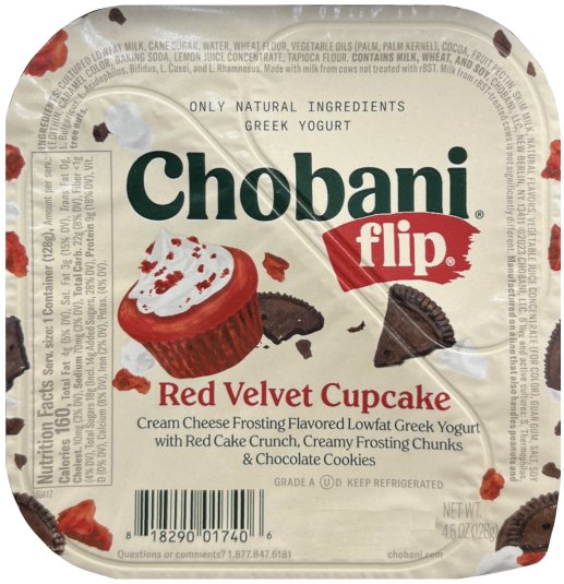 CHOBANI FLIP RED VELVET CUPCAKE LOWFAT GREEK YOGURT (image for) CHOBANI FLIP RED VELVET CUPCAKE LOWFAT GREEK YOGURT