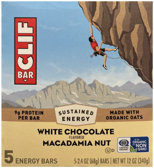 CLIF BAR WHITE CHOCOLATE MACADAMIA NUT ENERGY BAR (image for) CLIF BAR WHITE CHOCOLATE MACADAMIA NUT ENERGY BAR