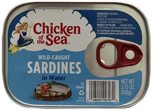 CHICKEN OF THE SEA SARDINES IN WATER (image for) CHICKEN OF THE SEA SARDINES IN WATER