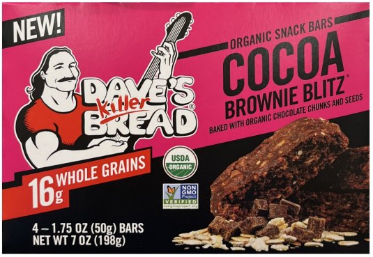 DAVE'S KILLER BREAD COCOA BROWNIE BLITZ ORGANIC SNACK BARS (image for) DAVE'S KILLER BREAD COCOA BROWNIE BLITZ ORGANIC SNACK BARS