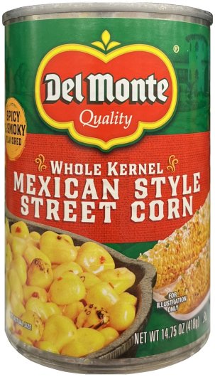 DEL MONTE WHOLE KERNEL MEXICAN STYLE STREET CORN (image for) DEL MONTE WHOLE KERNEL MEXICAN STYLE STREET CORN