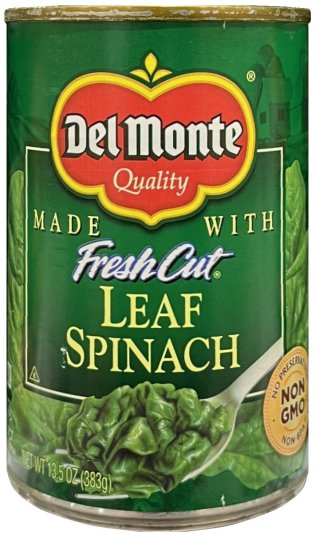 DEL MONTE LEAF SPINACH (image for) DEL MONTE LEAF SPINACH