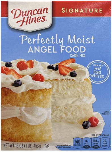 DUNCAN HINES PERFECTLY MOIST ANGEL FOOD CAKE MIX (image for) DUNCAN HINES PERFECTLY MOIST ANGEL FOOD CAKE MIX