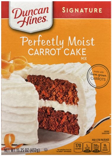 DUNCAN HINES SIGNATURE PERFECTLY MOIST CARROT CAKE MIX (image for) DUNCAN HINES SIGNATURE PERFECTLY MOIST CARROT CAKE MIX