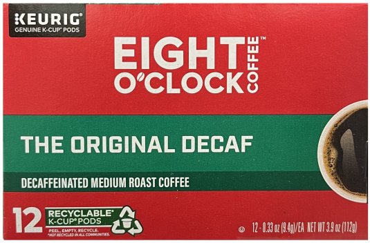 EIGHT O'CLOCK THE ORIGINAL DECAF DECAFFEINATED MEDIUM ROAST COFFEE K-CUP PODS (image for) EIGHT O'CLOCK THE ORIGINAL DECAF DECAFFEINATED MEDIUM ROAST COFFEE K-CUP PODS
