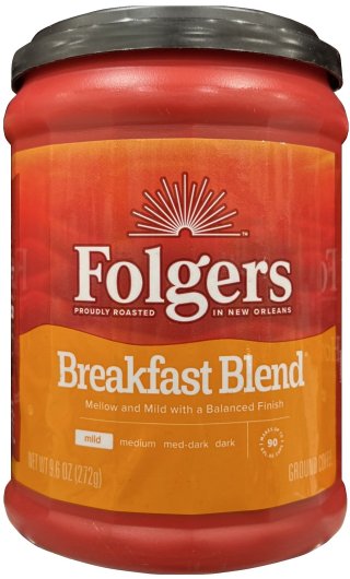 FOLGERS BREAKFAST BLEND MILD ROASTED GROUND COFFEE (image for) FOLGERS BREAKFAST BLEND MILD ROASTED GROUND COFFEE