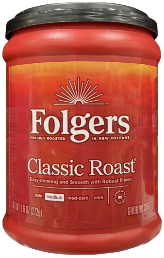 FOLGERS CLASSIC ROAST MEDIUM ROASTED GROUND COFFEE (image for) FOLGERS CLASSIC ROAST MEDIUM ROASTED GROUND COFFEE