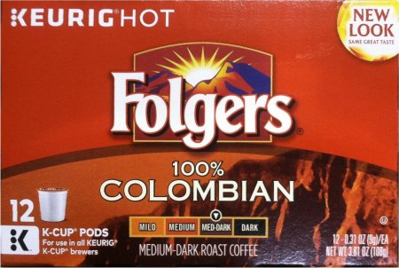 FOLGERS 100% COLOMBIAN MEDIUM-DARK ROAST COFFEE K-CUP (image for) FOLGERS 100% COLOMBIAN MEDIUM-DARK ROAST COFFEE K-CUP